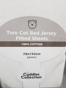 Two Cot Bed/Cot Jersey Fitted Sheets
